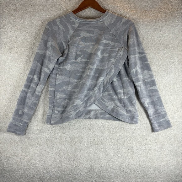 Athleta Girl Cozy Cross Your Fingers Sweatshirt Sz 14 XL Lounge Athletic Camo - Picture 8 of 8